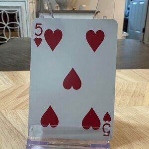Jimmy Choo Playing Card with Red Hearts